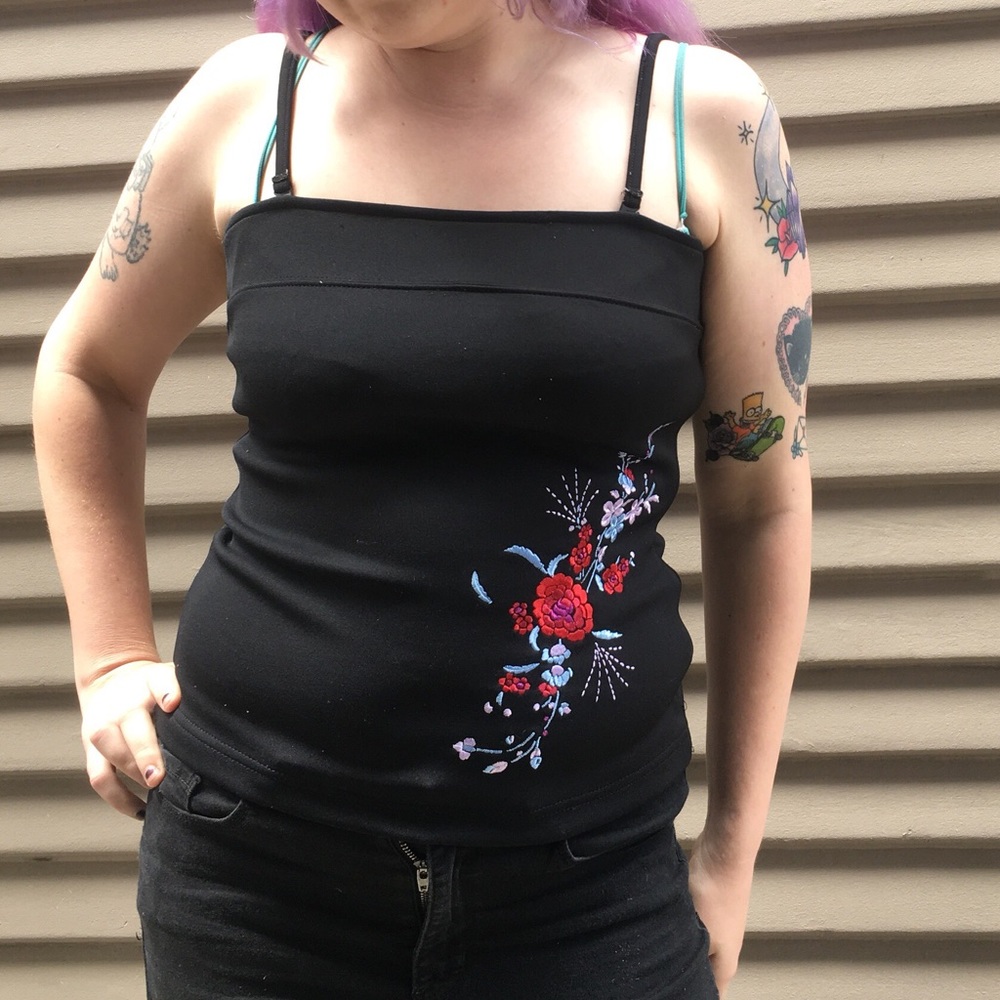 Vintage 90s express Asian inspired embroidery top